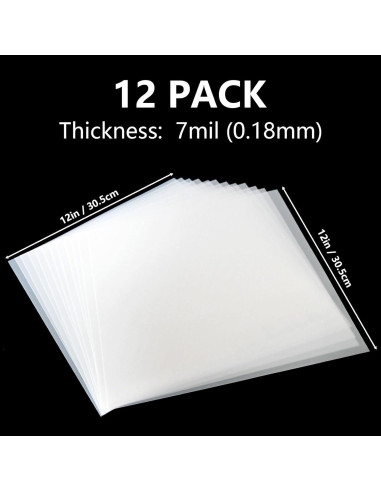 12 Hojas Plantillas Mylar 30.48x30.48cm EGOSKY Reutilizables