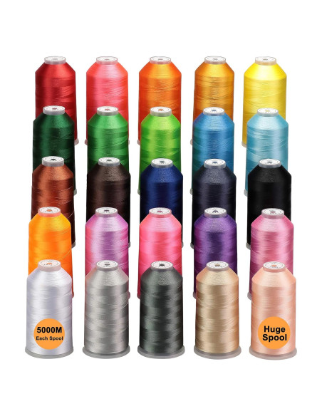Hilo de Poliéster 5000M - 25 Colores Bobina Grande Nuevo Brothread Hilo de Poliéster 5000M - 25 Colores Bobina Grande Nuevo Brothread