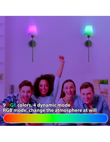 Juego de Apliques de Pared Inalámbricos AUXRAM 2 Unidades