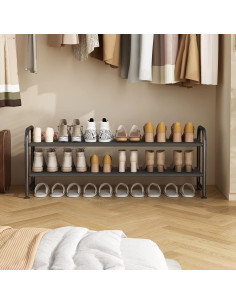 Organizador de Zapatos 2 Niveles INGIORDAR Metal Negro 2