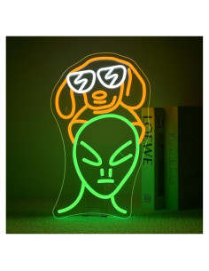Luz de Neón LED Ineonlife Perro Alienígena 25 x 42 cm