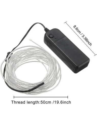 Luz de Alambre EL 5m Vicsdep - Tira de Luces Neón Blanca