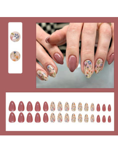 30 Uñas Postizas Cortas Francesas LINMEIZAI con Pegamento 2