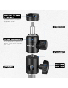 Adaptador de Montaje NEEWER con Cabezal de Bola y Zapata Fría 2
