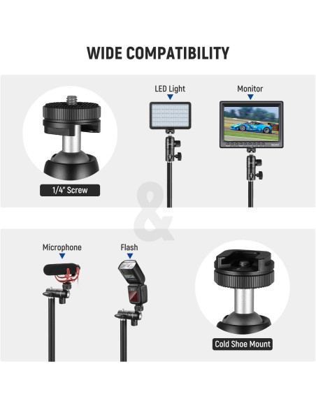 Adaptador de Montaje NEEWER con Cabezal de Bola y Zapata Fría