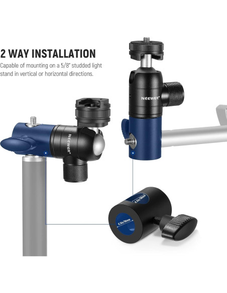 Adaptador de Montaje NEEWER con Cabezal de Bola y Zapata Fría