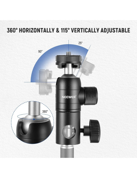 Adaptador de Montaje NEEWER con Cabezal de Bola y Zapata Fría