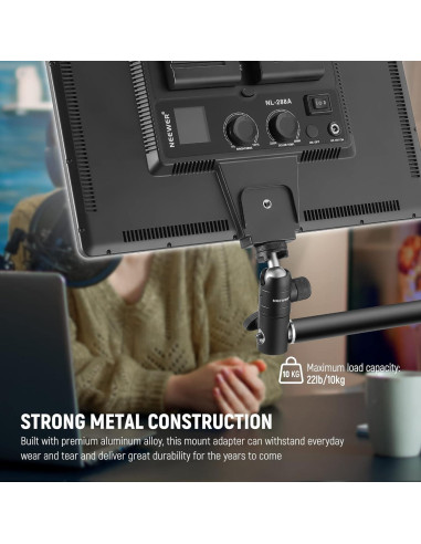 Adaptador de Montaje NEEWER con Cabezal de Bola y Zapata Fría