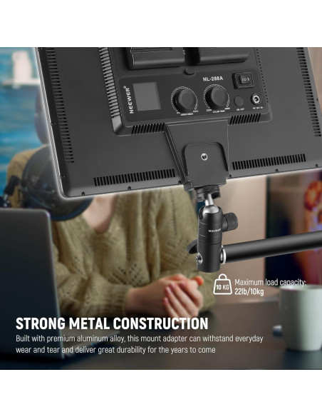 Adaptador de Montaje NEEWER con Cabezal de Bola y Zapata Fría