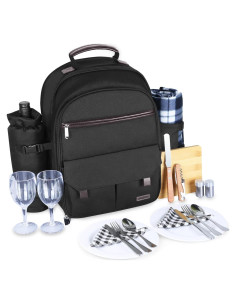 Mochila de Picnic Sunflora para 2 Personas con Enfriador y Manta