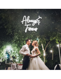 Letrero Neón Siempre & Para Siempre ineonlife 39.1x32 cm LED USB 2