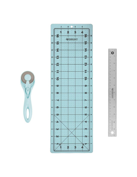 Set de Manualidades Westcott 3 Piezas - Cortador 45mm, Base y Regla Set de Manualidades Westcott 3 Piezas - Cortador 45mm, Base y Regla