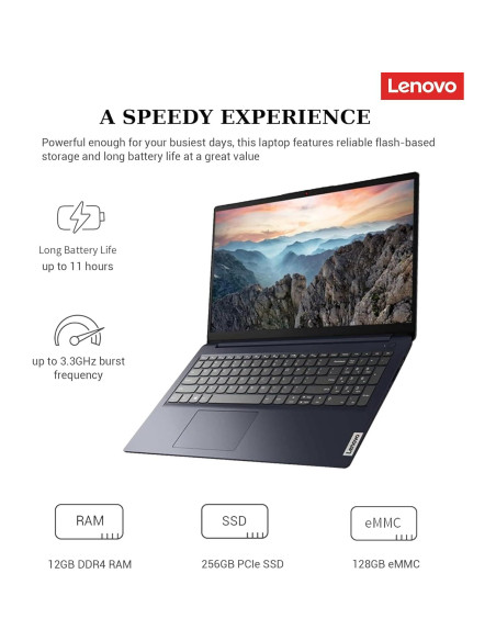 Lenovo IdeaPad 1 Laptop 15.6" FHD 12GB RAM 256GB SSD Windows 11