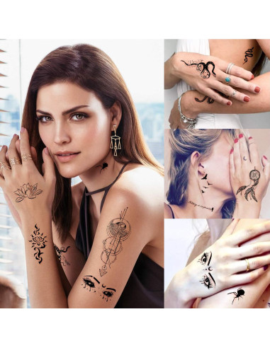 Tatuajes Temporales Impermeables Yazhiji - 60 Hojas con Diseños