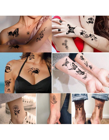 Tatuajes Temporales Impermeables Yazhiji - 60 Hojas con Diseños