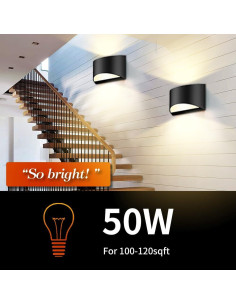 Aplique de Pared LED Recargable BLUEYE 8" Negro 600Lúmenes 2