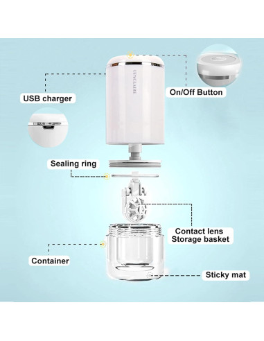 Limpiador Ultrasónico de Lentes de Contacto UpaClaire 2.0 - Blanco