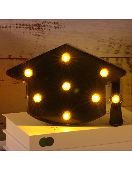 Decoración Iluminada Sombrero de Licenciatura VIHOSE 23.5x16.5cm