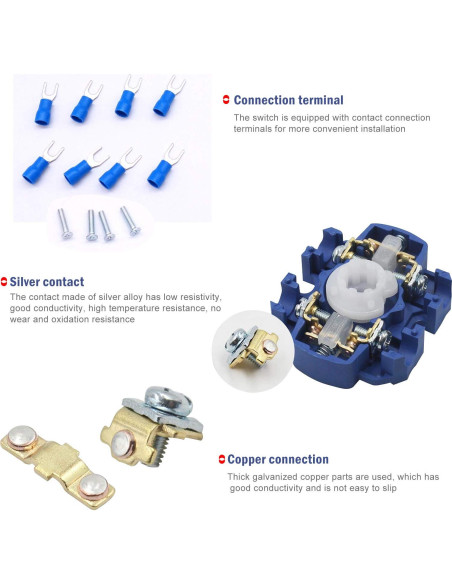 Interruptor Selector Taiss 20A 550V 3 Posiciones 8 Terminales