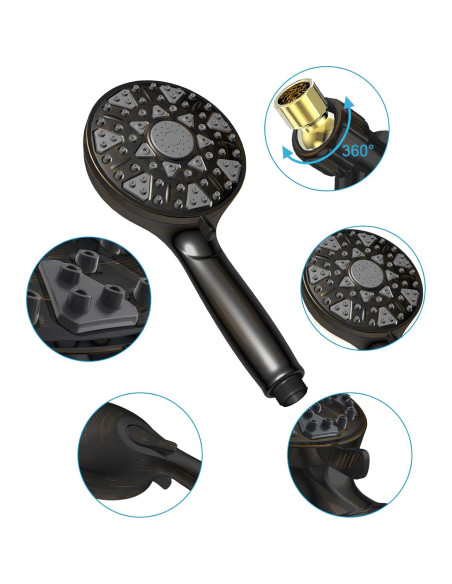 Cabezal de Ducha Diiwet 7 Configuraciones Alta Presión Bronce