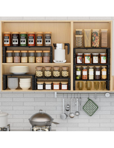 Organizador de Especias Expandible Wobmmi - Estante Ajustable para Cocina