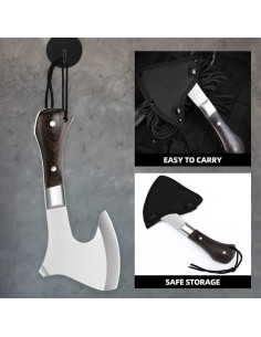 Hacha de Camping VCXOX de Acero Alto Carbono 23.1cm 2