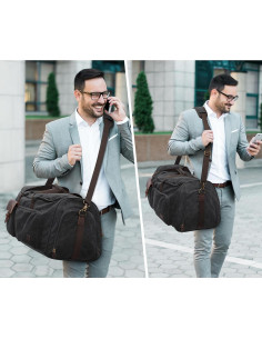 Bolsa de Ropa de Viaje S-ZONE 60L Duffle Colgante Negra 2