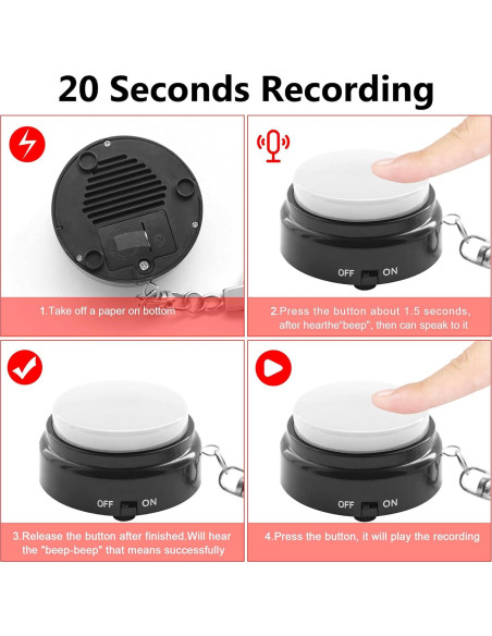 Botón Grabador de Voz Ultimatesupplier 20s - Paquete de 2