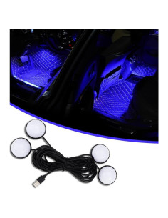 Luces LED Ambientales para Coche Couslcd 1.7m USB Azul