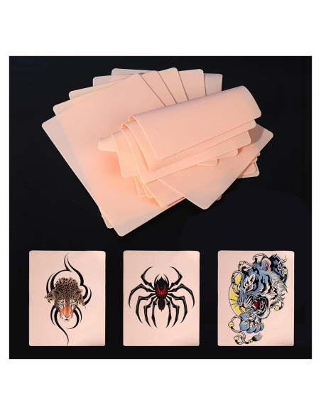 Piel de Tatuaje Falsa 10pcs GRELEON 1mm Silicona 18.8x14.2cm