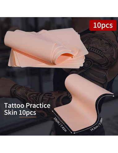 Piel de Tatuaje Falsa 10pcs GRELEON 1mm Silicona 18.8x14.2cm