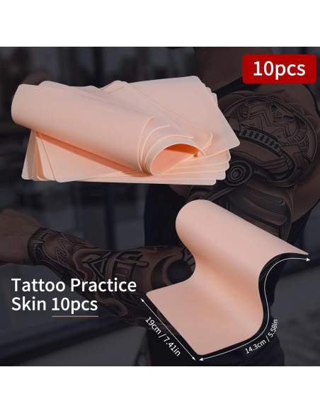 Piel de Tatuaje Falsa 10pcs GRELEON 1mm Silicona 18.8x14.2cm