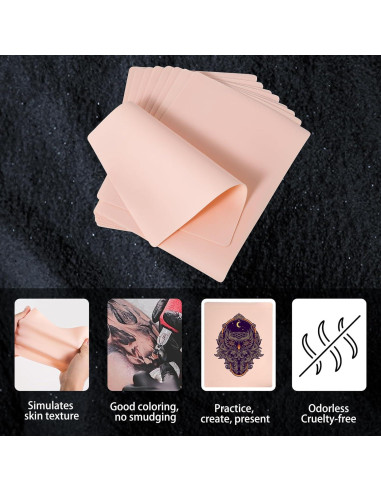 Piel de Tatuaje Falsa 10pcs GRELEON 1mm Silicona 18.8x14.2cm