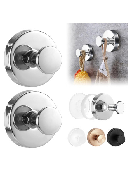 Ganchos de Ventosa Sin Taladro Gestarich - Acero Inoxidable Cromo