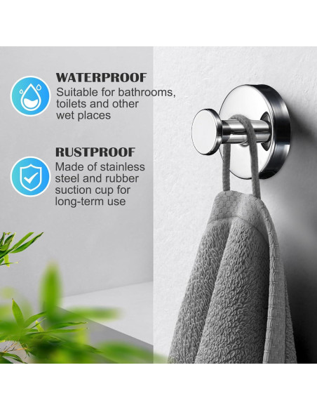 Ganchos de Ventosa Sin Taladro Gestarich - Acero Inoxidable Cromo