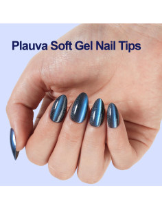 240 Uñas Postizas Ojo de Gato Plauva Almendra 12 Tamaños 2