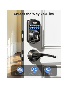 Cerradura Electrónica Veise KS01B con Teclado y Manijas 2