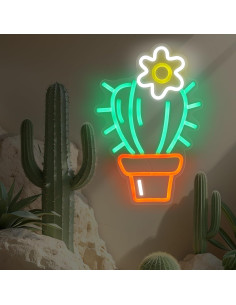 Luz de Neón LED Cactus Verde Mllusxg 42.5x29cm Decorativa 2