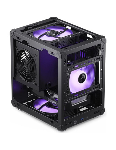 Caja de PC JONSBO C6 Negro Micro ATX Compacta Malla