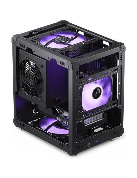 Caja de PC JONSBO C6 Negro Micro ATX Compacta Malla