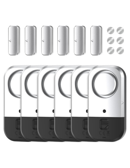 Alarmas para Puertas y Ventanas ANKOSHUN - 6 Paquete Gris