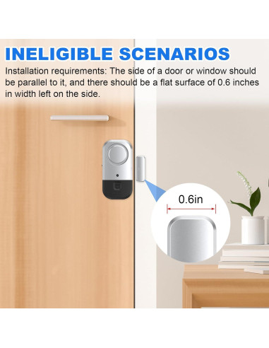 Alarmas para Puertas y Ventanas ANKOSHUN - 6 Paquete Gris