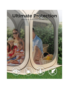 Carpa Pop-Up Mars Explo 6x6m Beige con Puertas de Malla 2