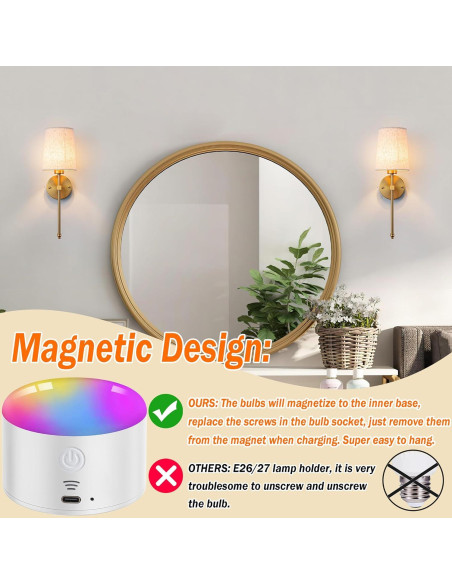 Aplique de Pared Inalámbrico YHCDLAMP LED Regulable 12W