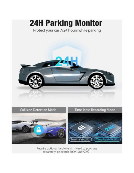 Cámara Dash OMBAR M572 3 Canales 2K+1080P GPS WiFi 5G