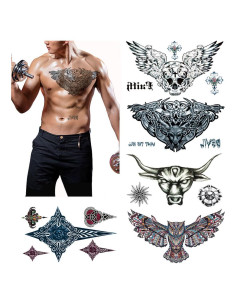 Tatuajes Temporales Grandes VIWIEU 3D Realistas - 5 Hojas