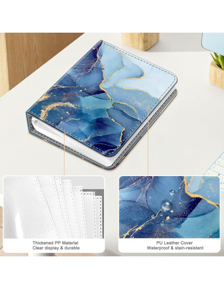 Álbum de Fotos Fintie para Instax Mini - 256 Bolsillos Mármol Oceánico