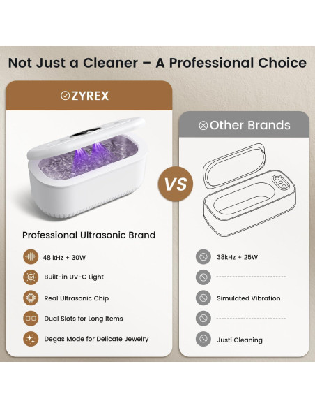 Limpiador Ultrasónico de Joyas ZYREX 30W 48kHz con Luz UV Limpiador Ultrasónico de Joyas ZYREX 30W 48kHz con Luz UV