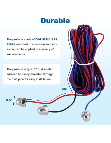 Alarma de Nivel de Agua Saladulce para Bomba de Sump 30-110dB
