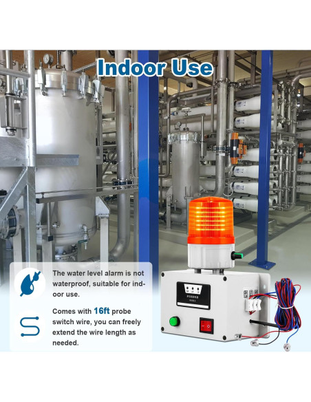 Alarma de Nivel de Agua Saladulce para Bomba de Sump 30-110dB